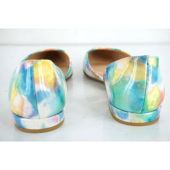 Stuart Weitzman Floral Patent Twodays d'orsay Ballet Flat SZ 7.5 Pointy - Picture 9 of 12